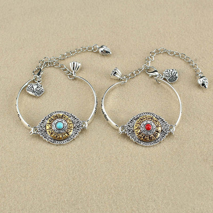 National Style The Eight Trigrams Of Zodiac Sign Rotated The Six Character Mantra Bracelet