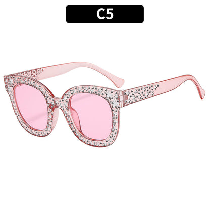 Fashionable Square Frame Sunglasses With Glitter Accents