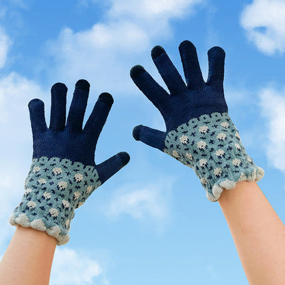 Touch Screen Warm Winter Knitted Gloves for Women