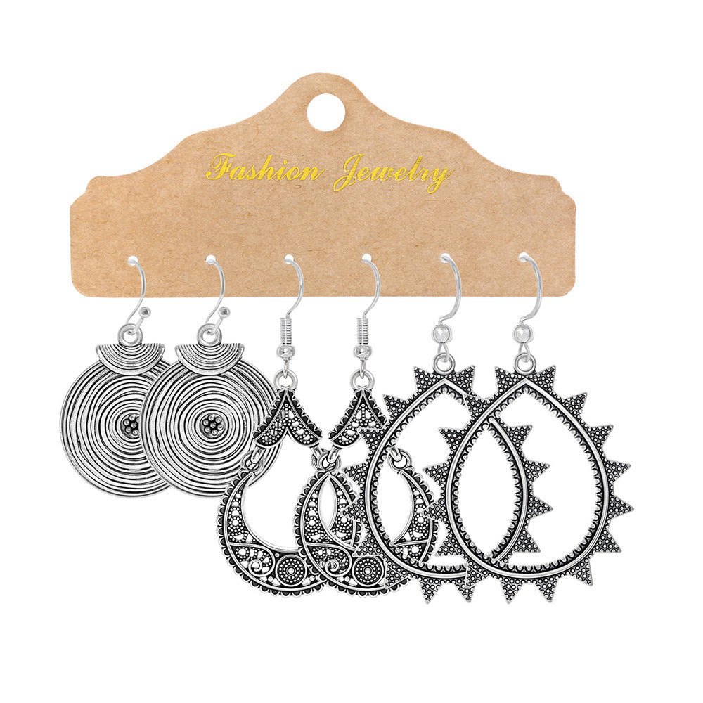 Bohemian Floral Geometric Earrings Set for Women and Men