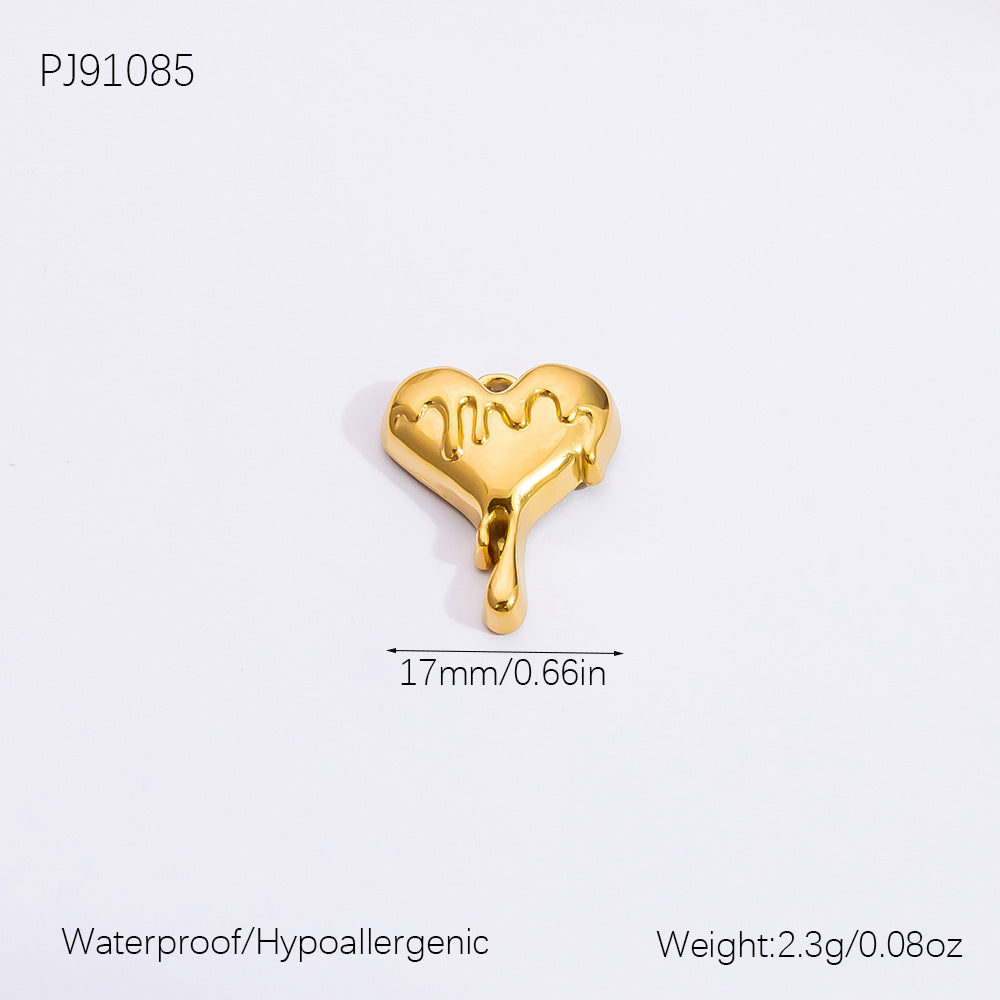 Heart Shaped Ocean Necklace Stainless Steel 18k Gold Pendant
