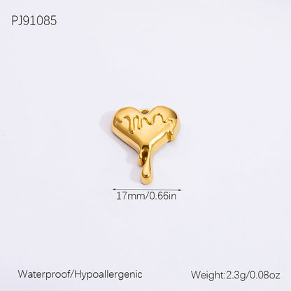 Heart Shaped Ocean Necklace Stainless Steel 18k Gold Pendant