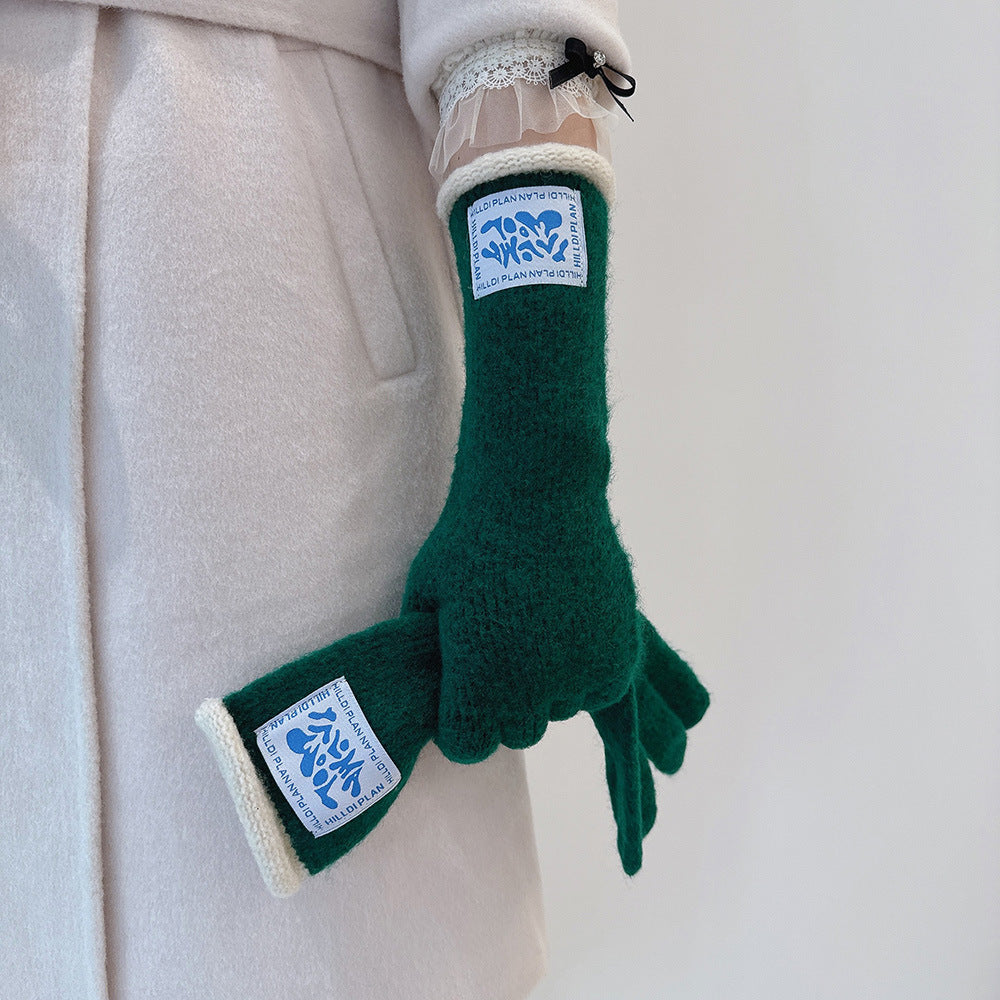 Winter Thermal Soft Touchscreen Wool Long Gloves