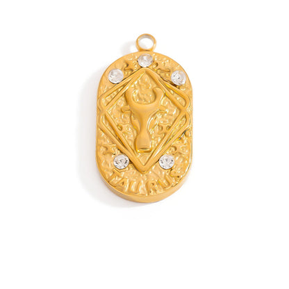 Stainless Steel Zodiac Sign Pendants Elegant DIY Jewelry Accessories