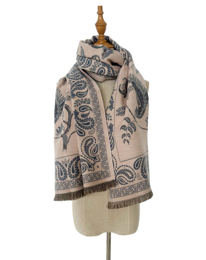 Soft Jacquard Cashew Flower Shawl Winter Scarf