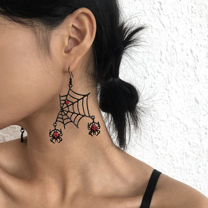 New Spider Earrings Halloween Exaggerated Diablo European And American Earrings Personality Funny Design Sense Earrings