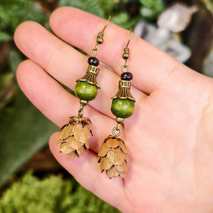 Bohemian Leaf Design Alloy Earrings with Natural Elements