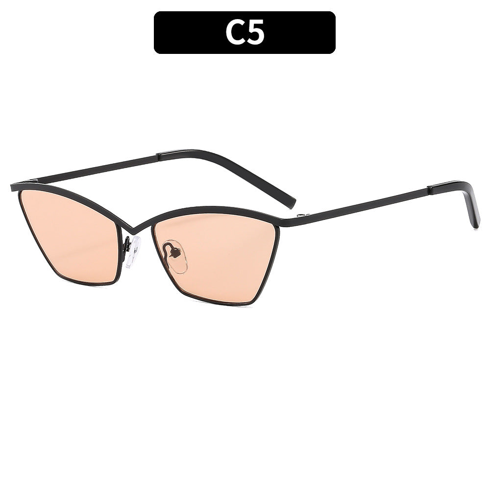 Trendy Irregular Metal Sunglasses Stylish UV400 Protection