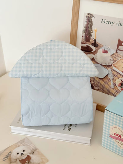 Heart-Shaped Quilted Tissue Organizer Car Hanging Holder