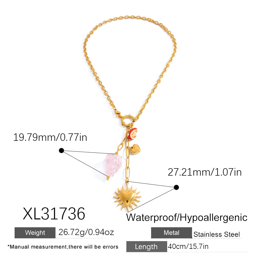 DIY Stainless Steel Butterfly And Star Pendant Necklace