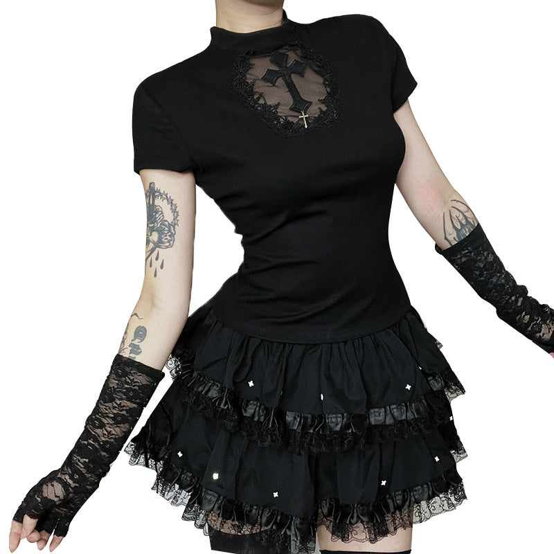 Subculture Starry Tulle Skirt Pants Black Street Style