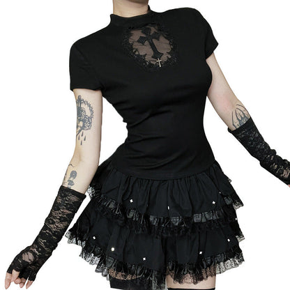 Subculture Starry Tulle Skirt Pants Black Street Style