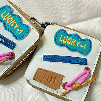 Letter Zipper Padded Card Cases Wallets