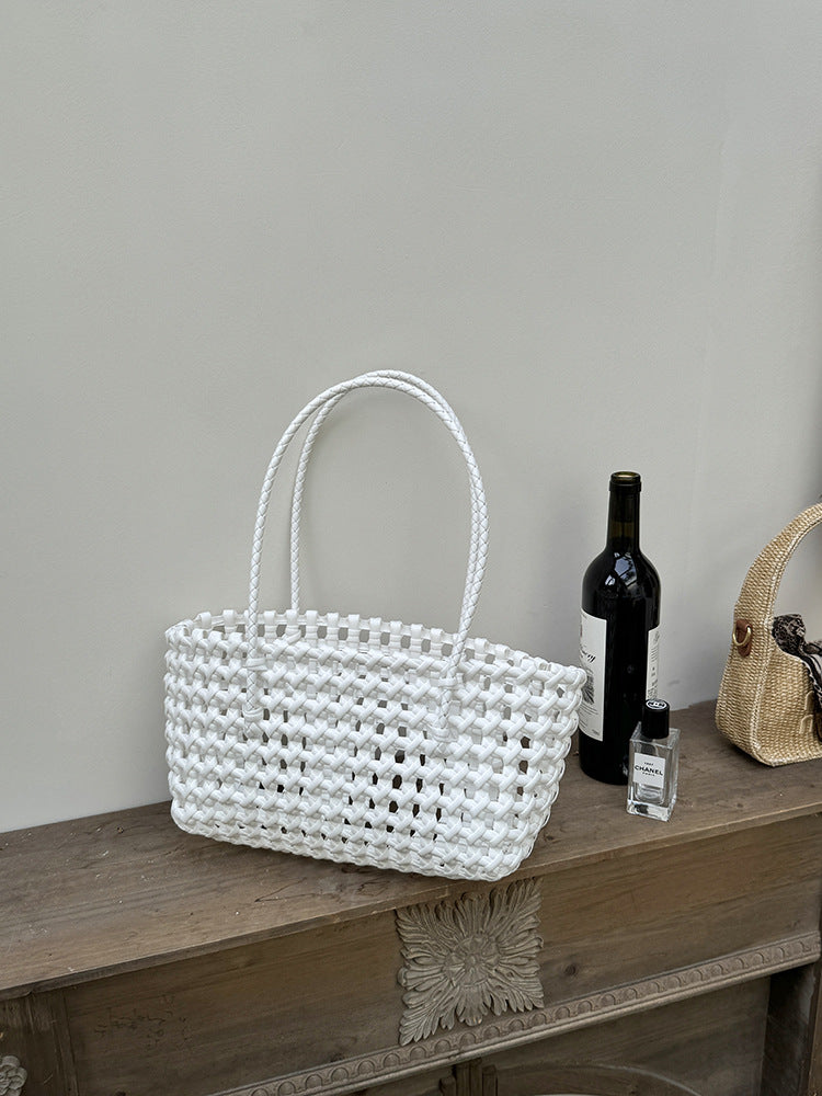 Woven Beach Tote Bag Casual PVC Stylish Handbag