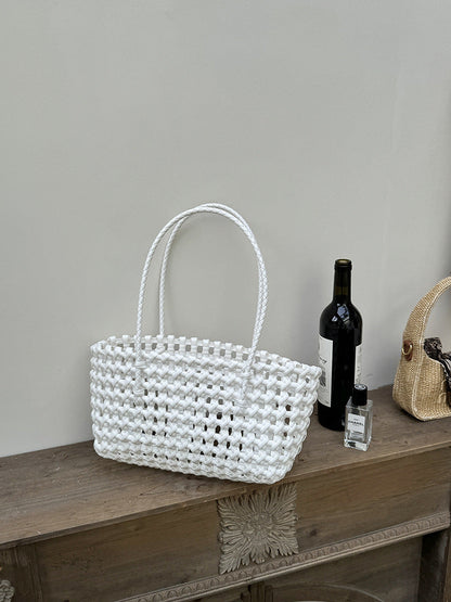 Woven Beach Tote Bag Casual PVC Stylish Handbag