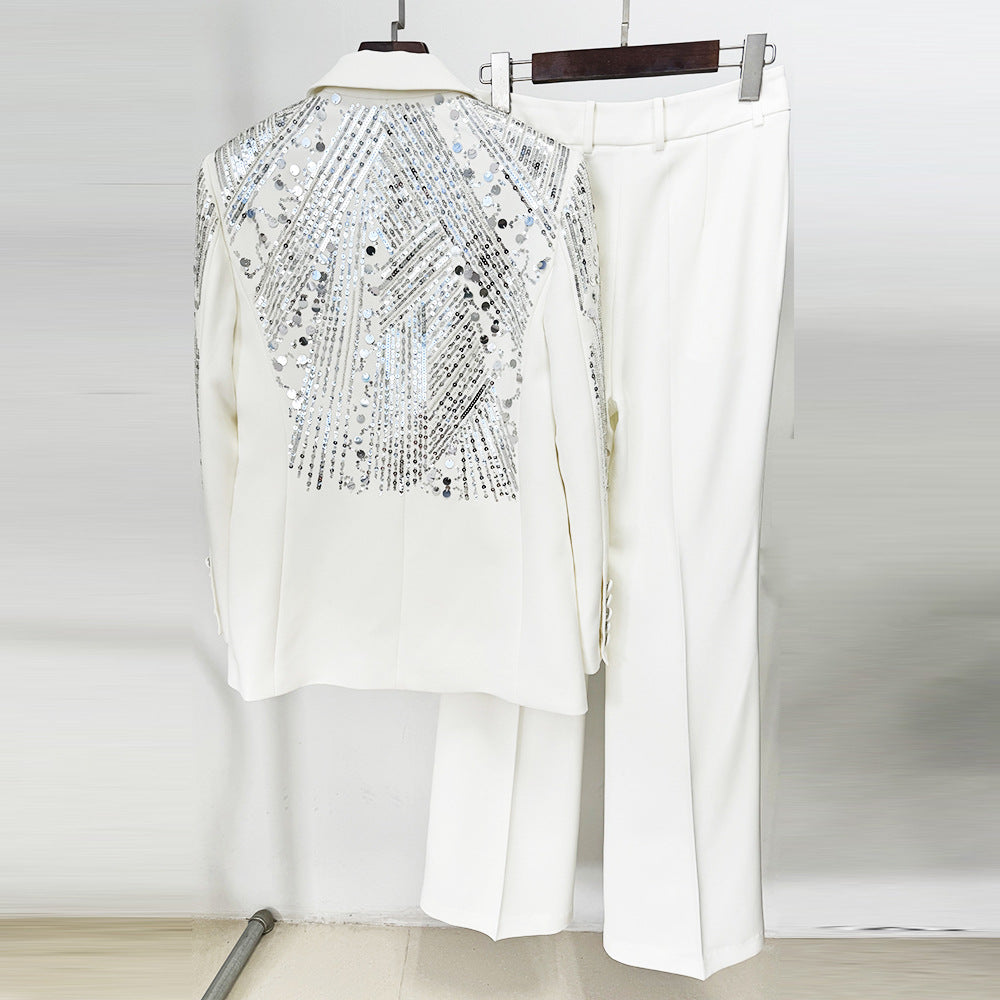 Sequin Embellished Suit Pants Set