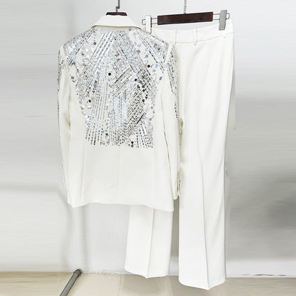 Sequin Embellished Suit Pants Set