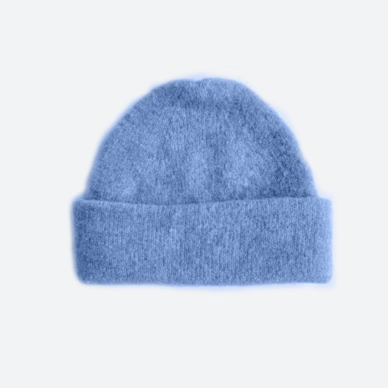 Solid Color Wool Blend Knit Beanie for Women