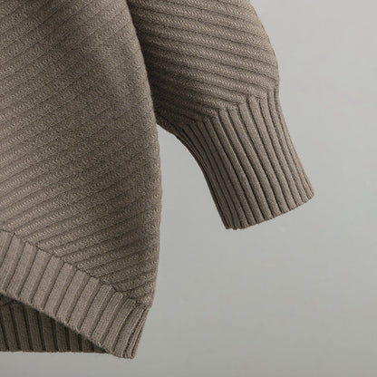 Retro Mock Neck Oversized Pullover Knit Sweater