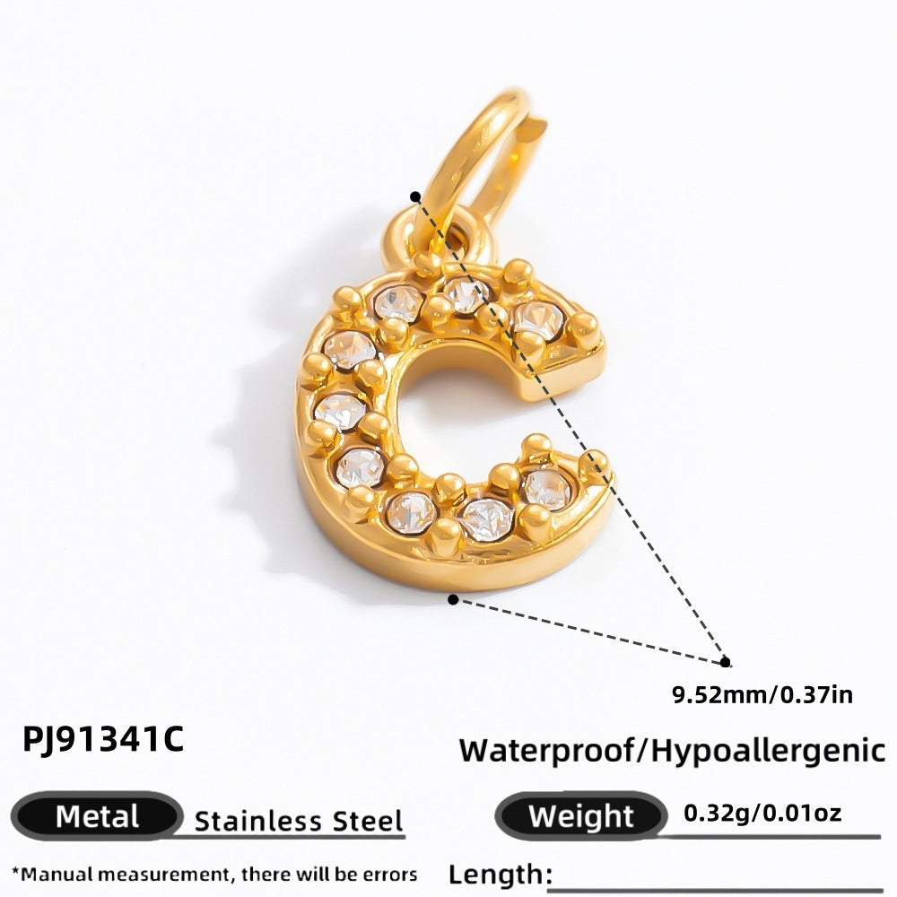DIY Letter Pendant Necklace and Bracelet Set Stainless Steel Accessories