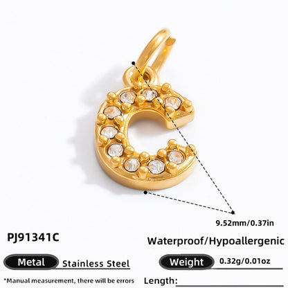 DIY Letter Pendant Necklace and Bracelet Set Stainless Steel Accessories