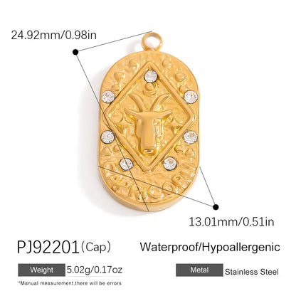 Stainless Steel Zodiac Sign Pendants Elegant DIY Jewelry Accessories