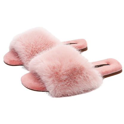 Fuzzy Faux Fur Warm Non-Slip Indoor Slippers