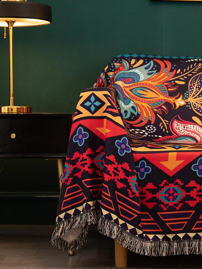 Exotic Ethnic Towel Full Cover Dust-Proof Sofa Handkerchief Universal Backrest Cover Cloth Retro Sofa Cushion Cover