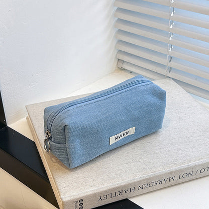Simple Denim Makeup Pencil Pouch