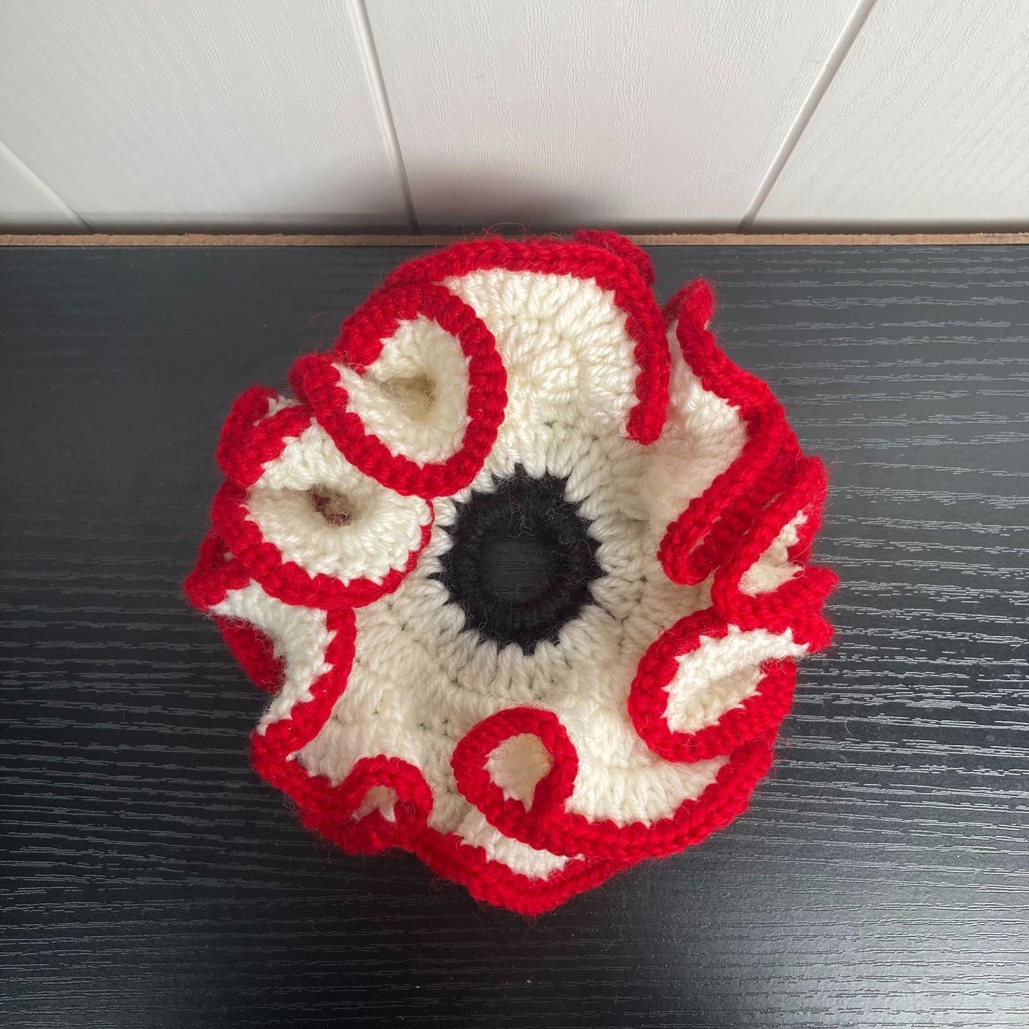 Color Contrast Ruffled Handmade Crochet Scrunchies