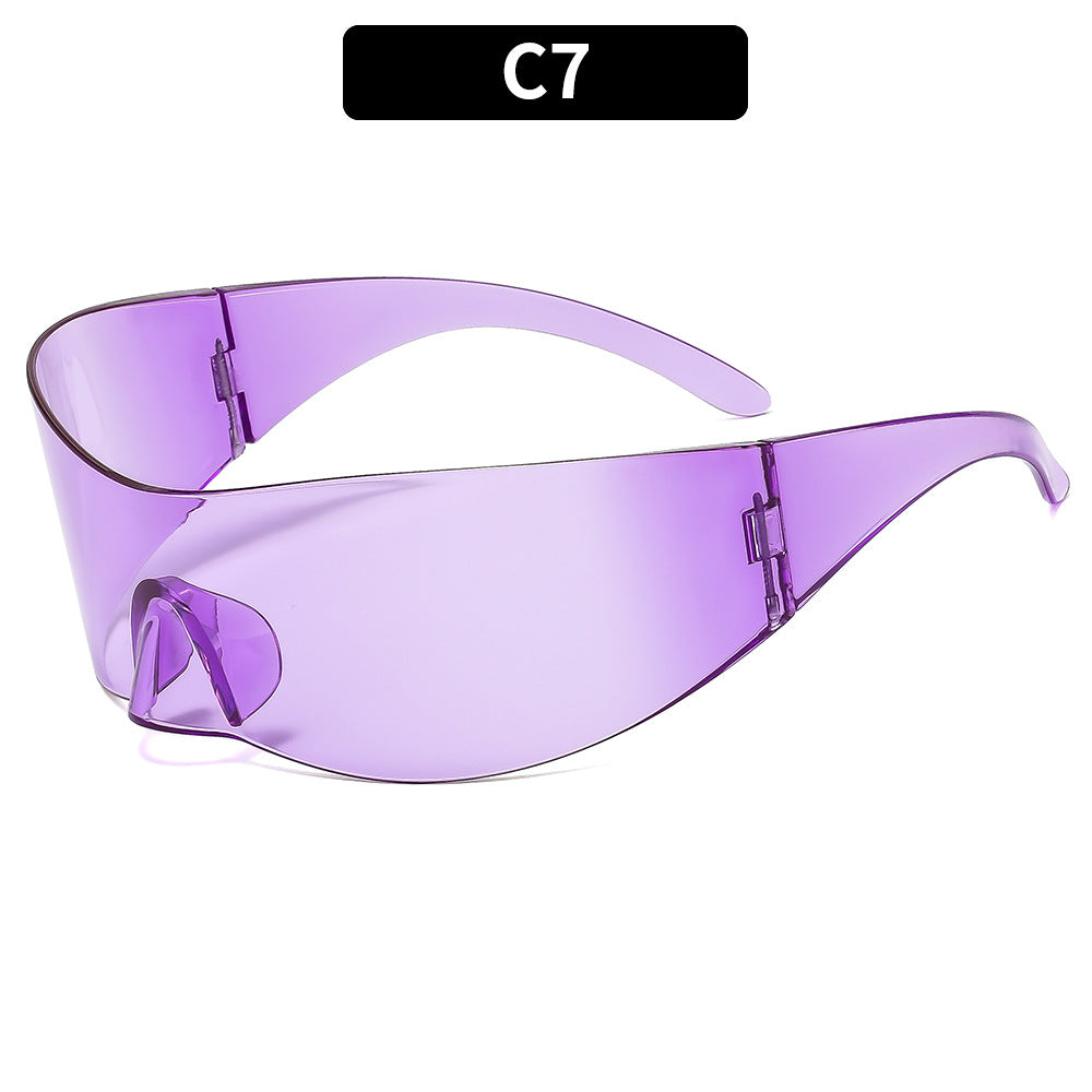 Trendy Y2K Futuristic Unframed Sunglasses Stylish Outdoor Shades