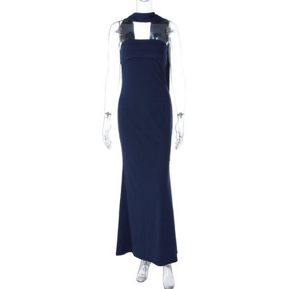Elegant Strapless Mermaid Maxi Dress with High Waist