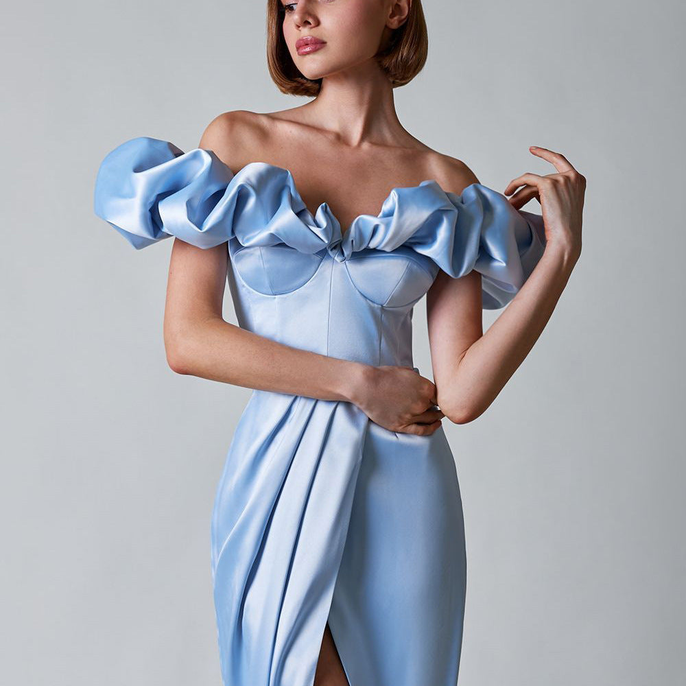 Elegant One-Shoulder Ruffle Maxi Dress for Women