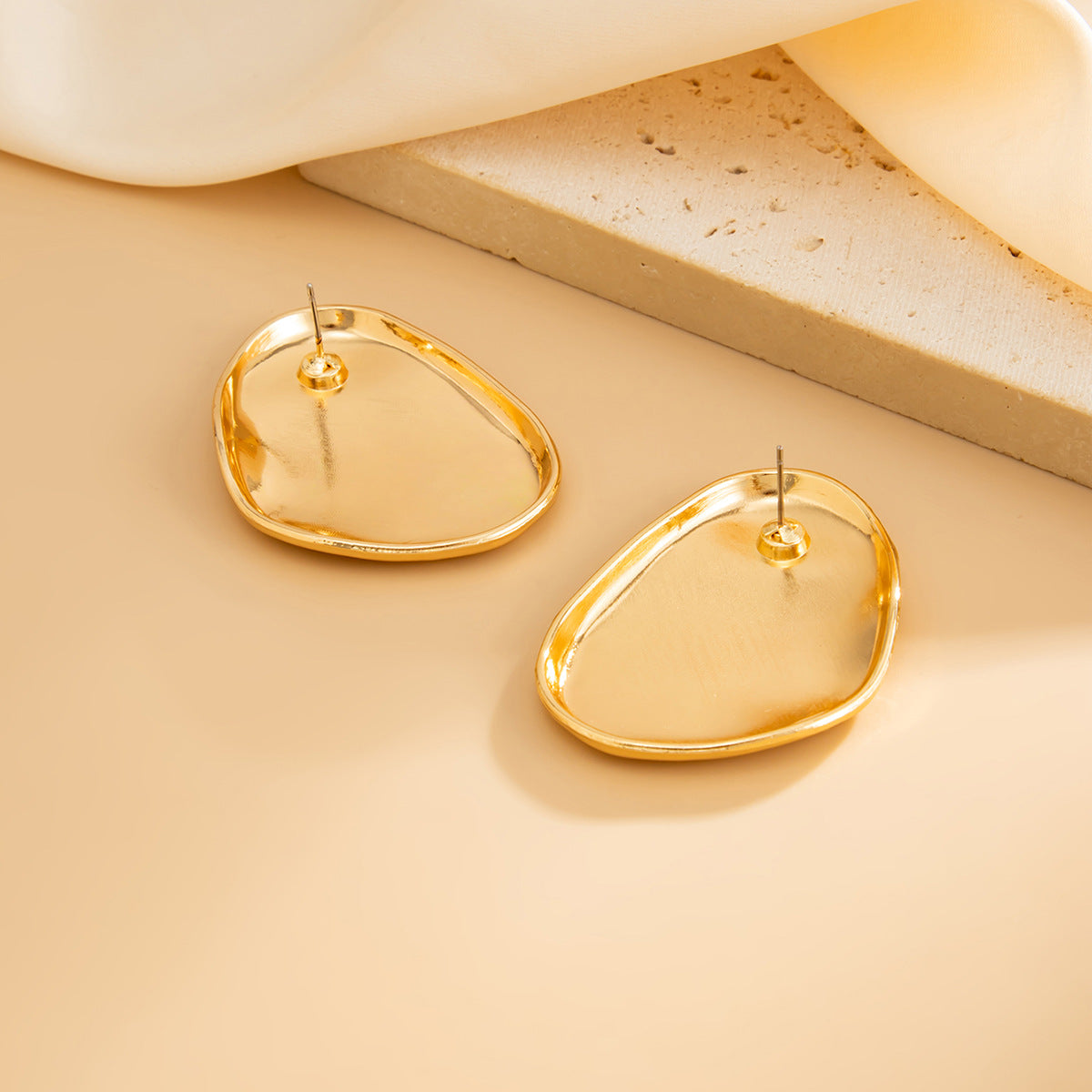 Fashion Liquid Metal Droplet Earrings Geometric Design