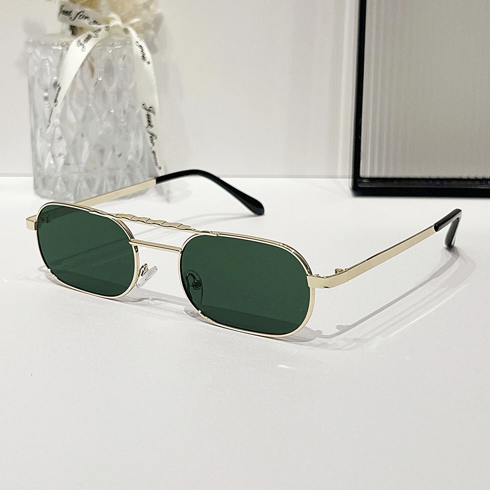 Trendy Rectangle Narrow Frame Sunglasses for Men and Women