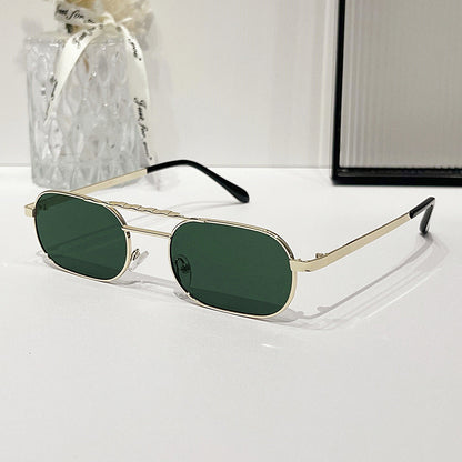 Trendy Rectangle Narrow Frame Sunglasses for Men and Women