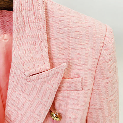 Lion Button Design Cotton Blazer Jacket