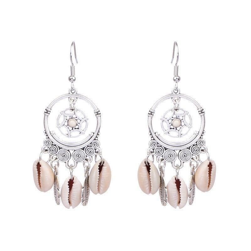 Handmade Geometric Hoop Earrings Set Vintage Heart Accessories