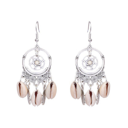 Handmade Geometric Hoop Earrings Set Vintage Heart Accessories