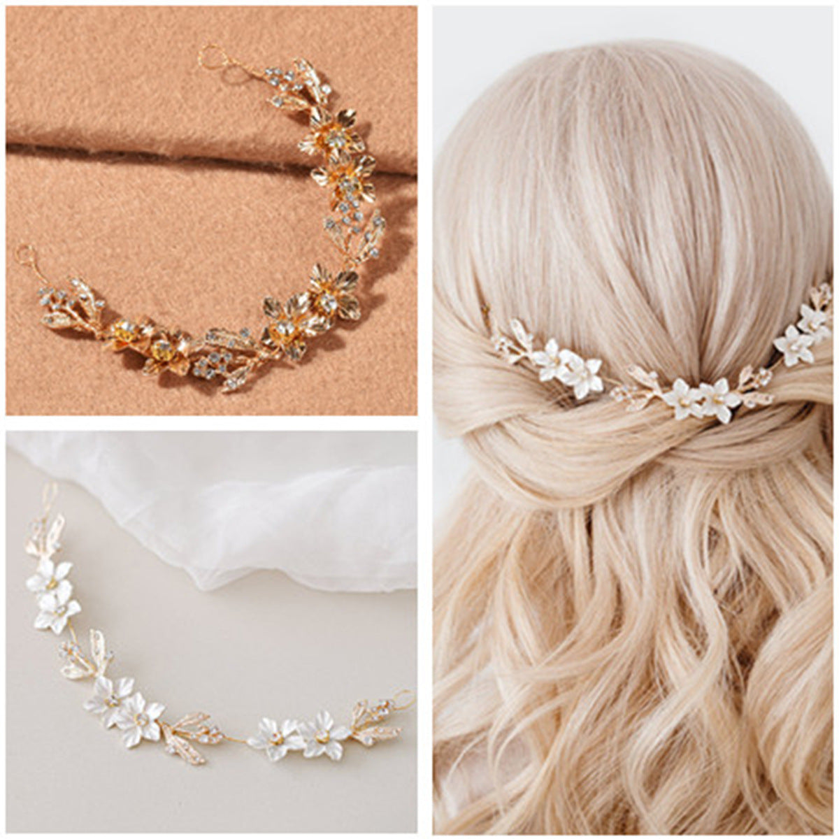 Bridal Wedding Handmade Hair Chain Headband Accessory