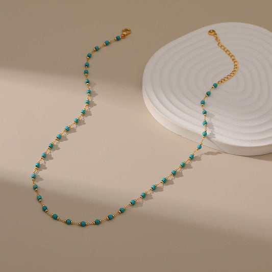 Simple Turquoise Beads Necklace