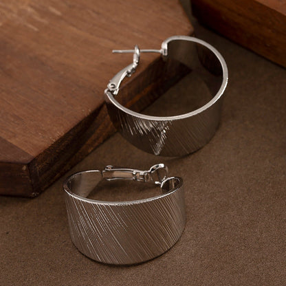 Geometric Hoop Earrings Stylish Minimalist Design With 925 Silver Post