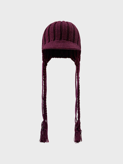 Cute Braid Tassel Ear Flap Beanie Knit Hat