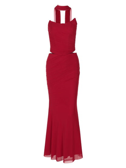 Sexy Two-Piece Sheer Mesh Wrap Dress Set
