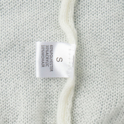 Casual Polo Knitted Short Sleeve Sweater With Puff Sleeves