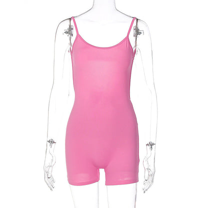 Backless Ruched Jumpsuit Sexy Slim Fit