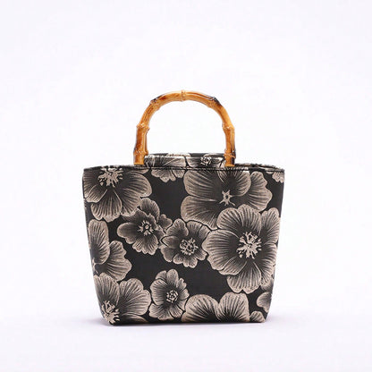 Fashionable Floral Tote Bag Soft PVC Street Style