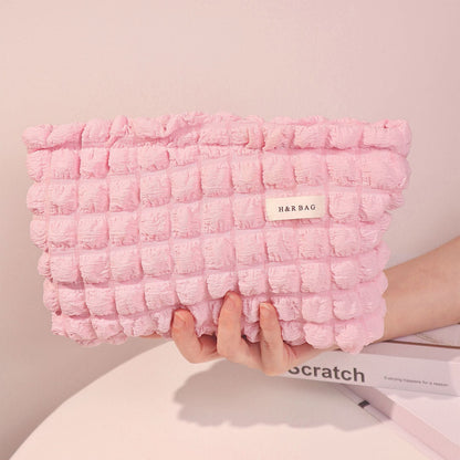 Solid Color Clody Puffer Coametic Bag