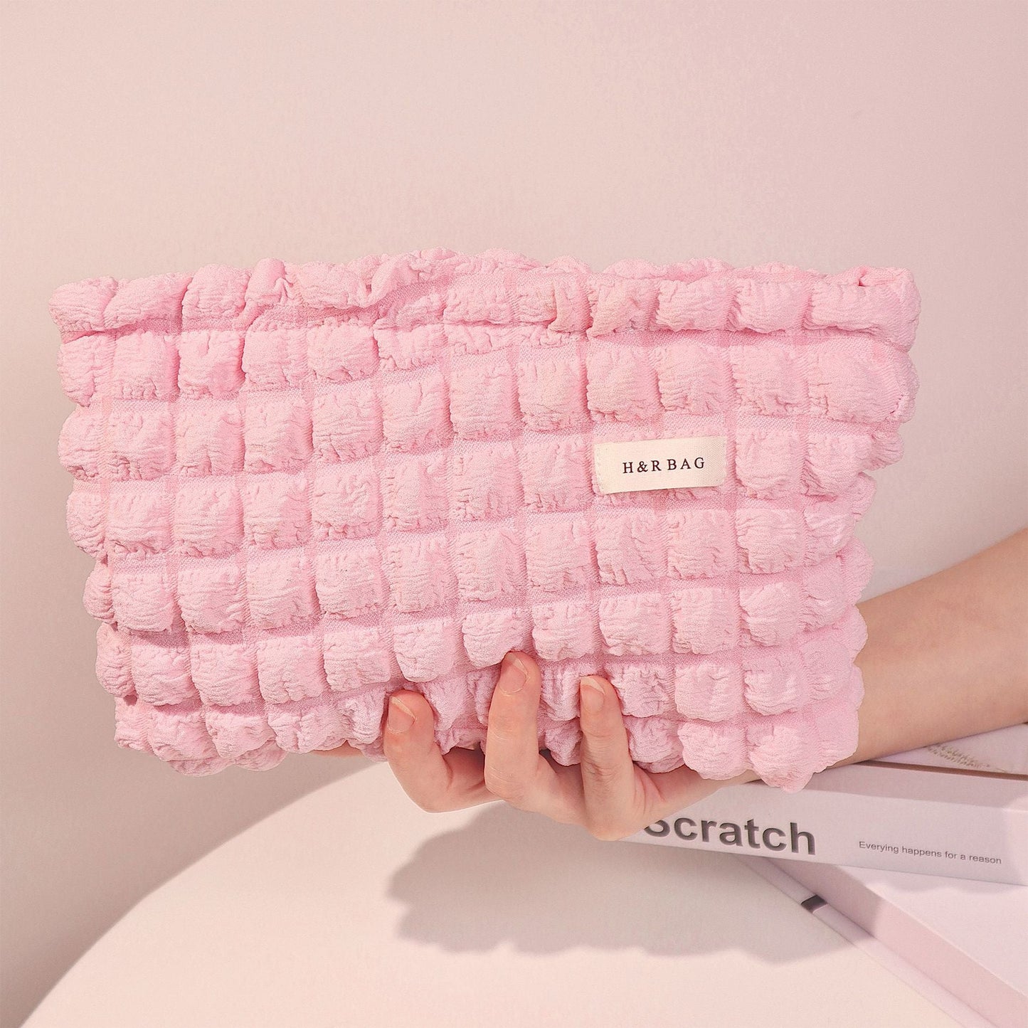 Solid Color Clody Puffer Coametic Bag