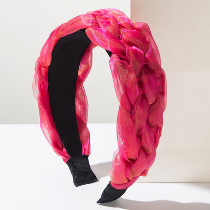 Trendy Wide Brim Braided Fabric Headband for Women